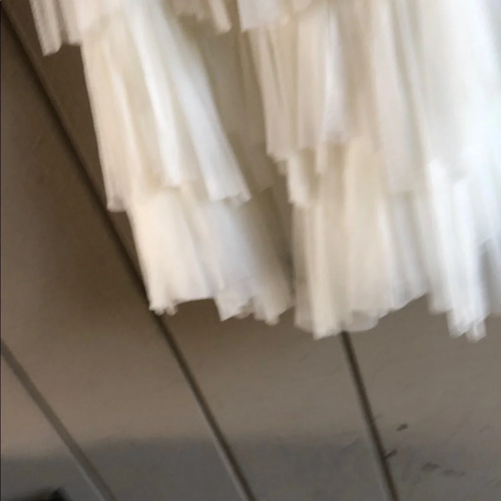 American Princess Red and White Tiered Lace Party Dress for Girls